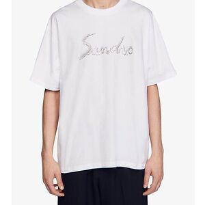 Sandro Liquid Metal logo tshirt